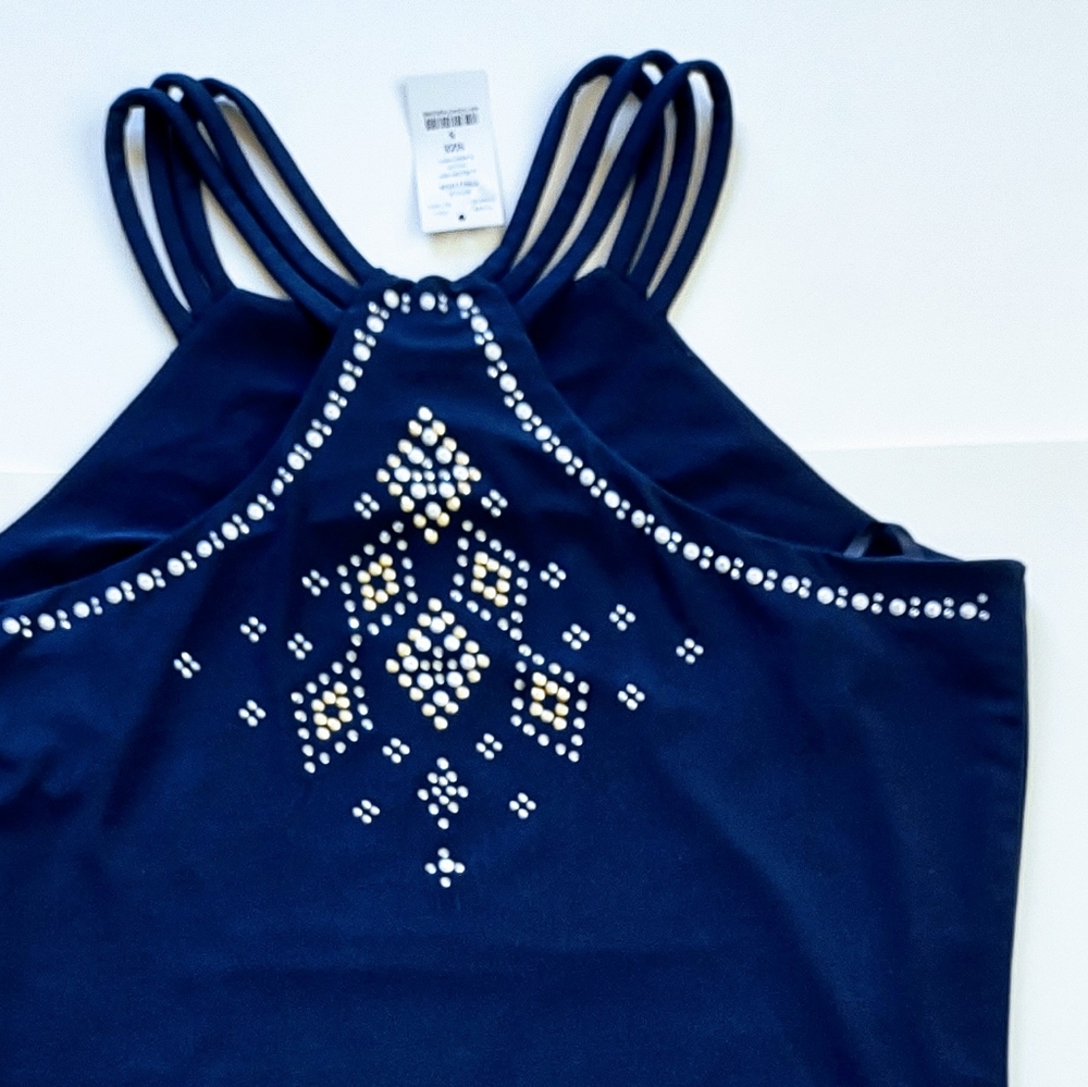 A dress. White and Black House Market. Size S. Color Classic Navy.